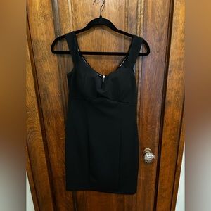 Black off the shoulder dress with lace back